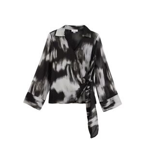 Calvin Klein Chiffon Printed Wrap Top